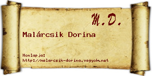 Malárcsik Dorina névjegykártya