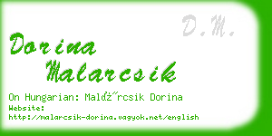 dorina malarcsik business card